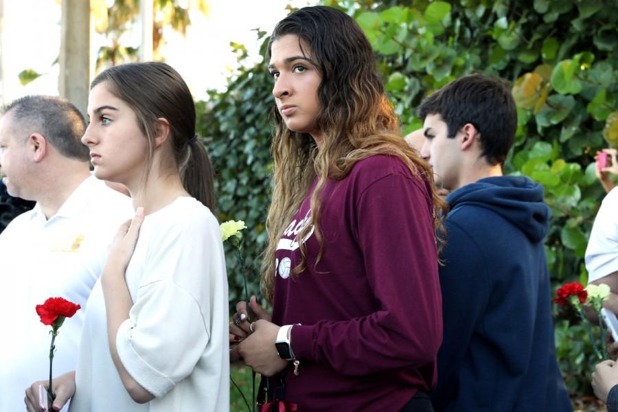Students arrive at Marjory Stoneman Douglas High School for the first time since the mass shooting in Parkland, Florida, February 28, 2018. Parkland students,Parkland students returns,mass shooting,mass school shooting,Marjory Stoneman Douglas High School