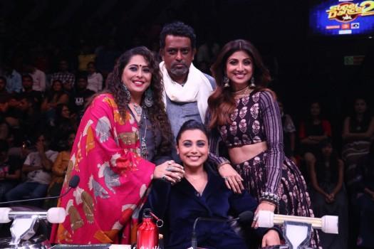 Rani Mukherjee with Super judges on Super Dancer Chapter 2.