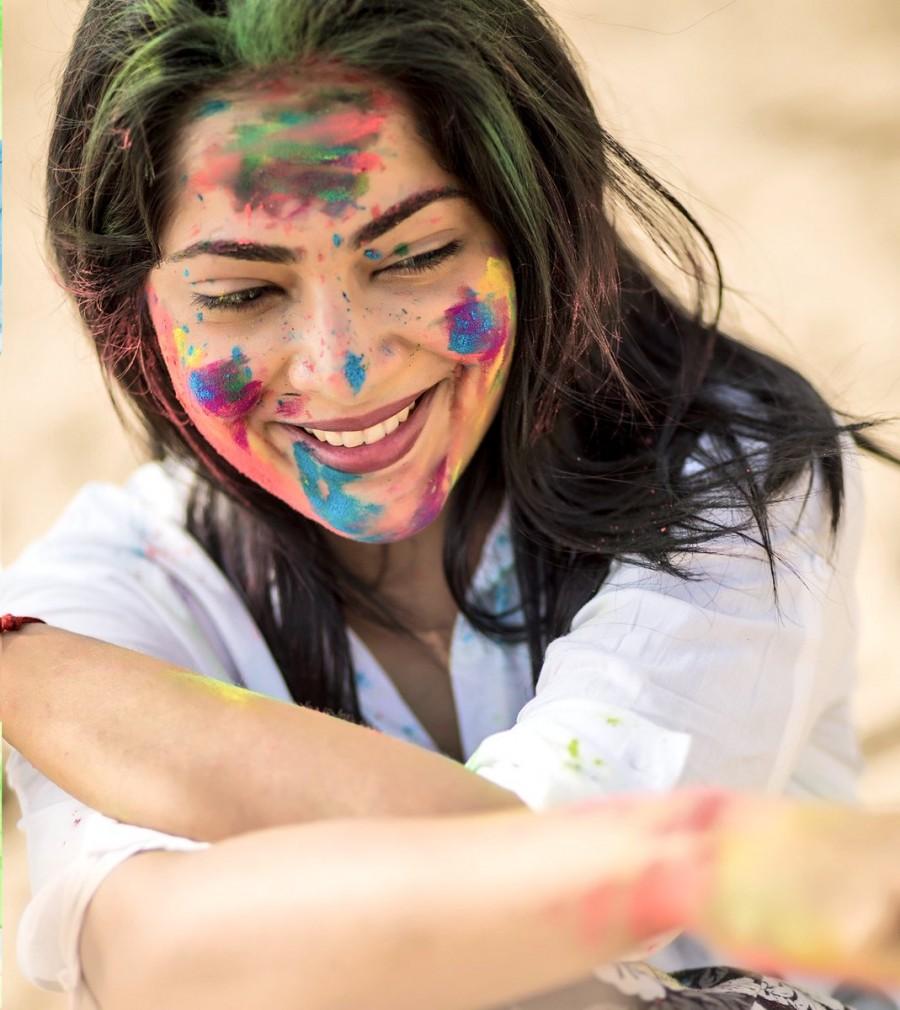 Actress Ramya Subramanian celebrating Holi festival on Thursday in Chennai. Ramya Subramanian,actress Ramya Subramanian,Ramya Subramanian pics,Ramya Subramanian images,Ramya Subramanian celebrates Holi,Ramya Subramanian Holi,Happy Holi 2018,Holi 2018,Holi celebrations