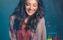Kajal Aggarwal celebrates Holi festival.