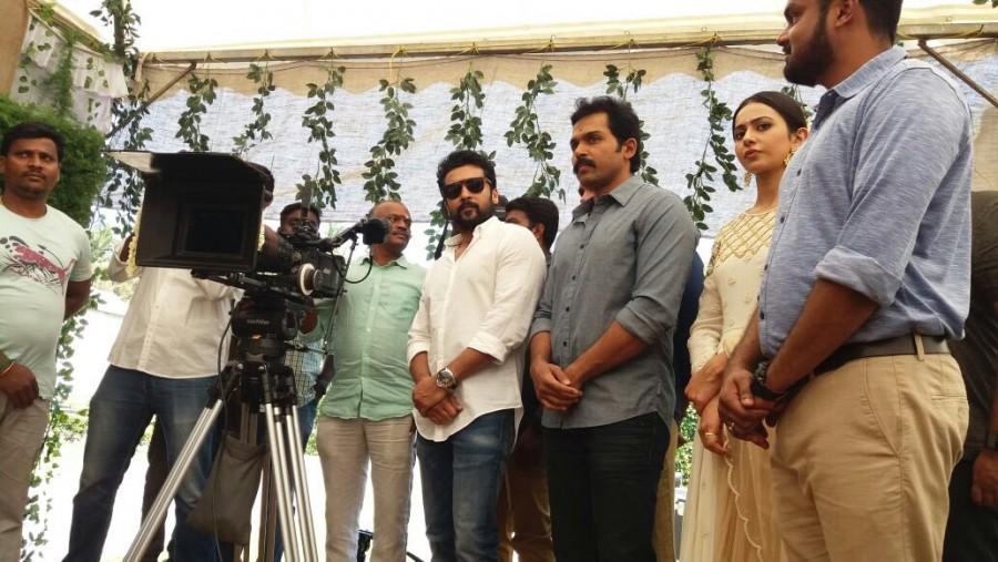 Karthi's new movie directed by Rajath Ravishankar. Suriya,Karthi,Sivakumar,Rakul Preet,Karthi 17,Karthi 17 movie launch,Karthi 17 movie launch pics,Karthi new movie,Karthi-Rakul Preet,rakul preet singh