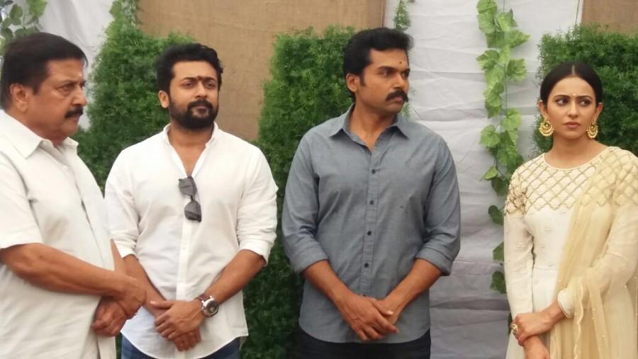 Rakul Preet will pair with Karthi in his new movie. Suriya,Karthi,Sivakumar,Rakul Preet,Karthi 17,Karthi 17 movie launch,Karthi 17 movie launch pics,Karthi new movie,Karthi-Rakul Preet,rakul preet singh