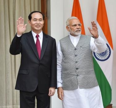 As India pushes ahead with its engagements with southeast Asia under the Act East Policy, Prime Minister Narendra Modi received Vietnam President Tran Dai Quang ahead of bilateral talks here on Saturday.