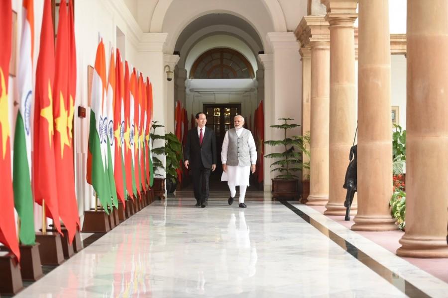 "India and Vietnam enjoy warm and cordial relationship with common roots in history," Kumar said. Narendra Modi,Prime Minister Narendra Modi,PM Narendra Modi,Vietnam President Tran Dai Quang,Tran Dai Quang
