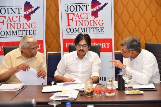 Jana Sena chief Pawan Kalyan attends JFC meeting