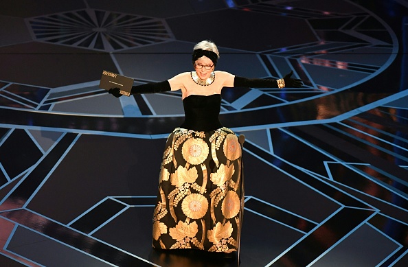 Actress Rita Moreno presents the Oscar for Best Foreign Language Film during the 90th Annual Academy Awards show on March 4, 2018 in Hollywood, California. Rita Moreno,actress Rita Moreno,Rita Moreno at Oscars 2018,Oscars 2018,Oscars 2018 pics,Oscars 2018 images