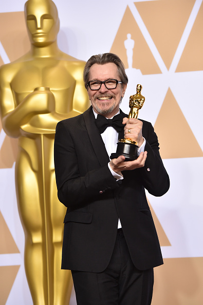 Actor Gary Oldman, winner of the Best Actor award for 'Darkest Hour,' poses in the press room during the 90th Annual Academy Awards at Hollywood & Highland Center on March 4, 2018 in Hollywood, California. Guillermo del Toro,Frances McDormand,Gary Oldman,Kristen Anderson-Lopez,Robert Lopez,Sam Rockwell,Frances McDormand,Allison Janney,Oscars 2018,Oscars 2018 winners,Oscars winners