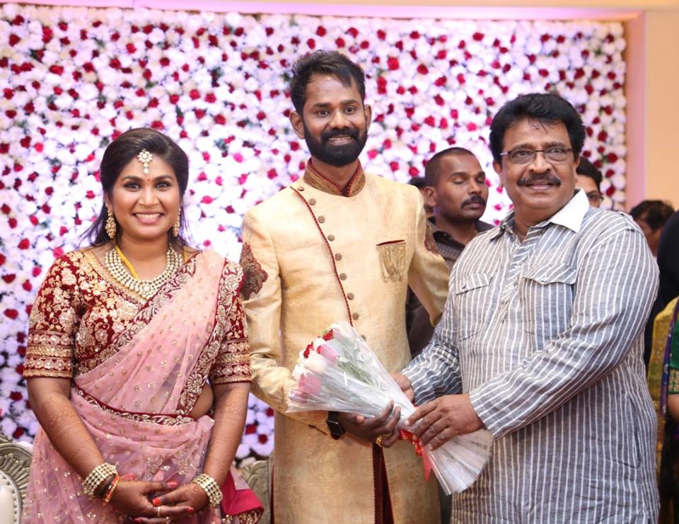 J Livingston at Ramesh Thilak and Navalakshmi wedding reception. Vijay Sethupathi,Venkat Prabhu,Mohan Raja,KS Ravikumar,Ramesh Thilak and Navalakshmi,Ramesh Thilak,Navalakshmi wedding reception,Ramesh Thilak and Navalakshmi wedding reception pics,Ramesh Thilak and Navalakshmi wedding reception images