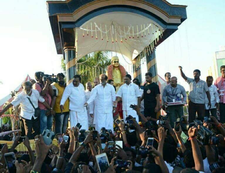 Rajinikanth, who is yet to formally launch his political party, said he knows that the path of politics is not decked with flowers but filled with thorns. Rajinikanth,Superstar Rajinikanth,Rajinikanth in politics,Rajinikanth unveils MGR statue,MGR statue,MGR statue pics,MGR statue images