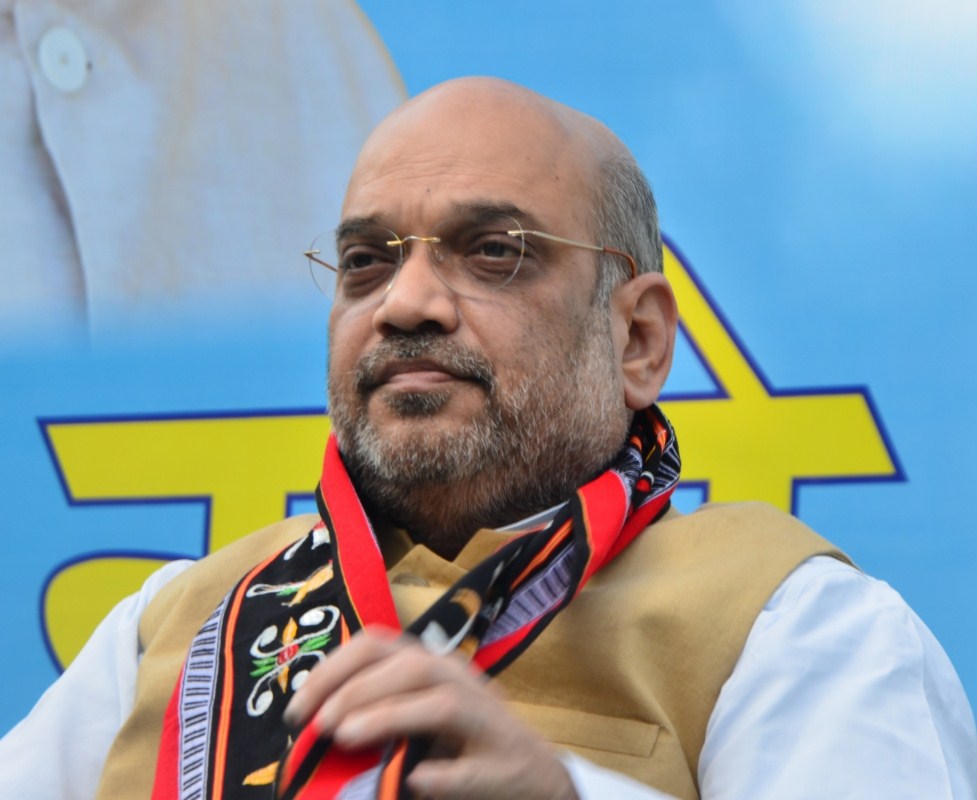 BJP chief Amit Shah with Union Minister Vijay Goel during the inauguration of 'Yojana Sahayata Kendra' in New Delhi. Amit Shah,Namo Yojana Sahayata Kendra,BJP President Amit Shah,Amit shah bjp,BJP