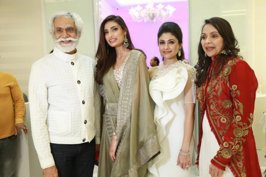Actress Athiya Shetty with designers at a multi designer store launch, in New Delhi on March 6, 2017. Neha Dhupia,Athiya Shetty,Nimrat Kaur