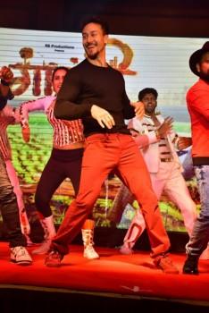 Tiger Shroff performs at the trailer launch of the film Gavthi in Mumbai.