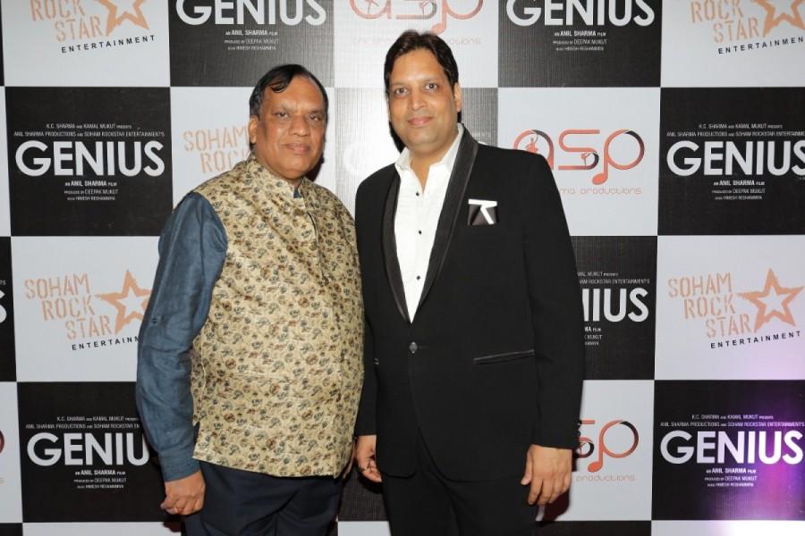 Deepak Mukut and Kamal Mukut pose for photographers on his arrival during Genius wrap-up party. Genius wrap-up party,Genius,Genius wrap-up,Bobby Deol,Himesh Reshammiya,Anil Sharma,Ishita,Genius wrap-up party pics,Genius wrap-up party images
