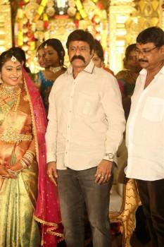 Balakrishna at C Kalyan's son Teja-Naga Sree wedding reception.
