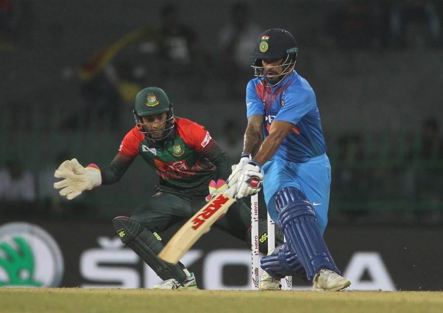 They took wickets at regular intervals and also choked the rival batsmen by not letting them score freely. Bangladesh, on the other hand, tried to increase the scoring rate but at the end, it only resulted in their losing wickets. India beat Bangladesh,India beat Bangladesh by 6 wickets,Nidahas Trophy,Shikhar Dhawan,Rohit Sharma