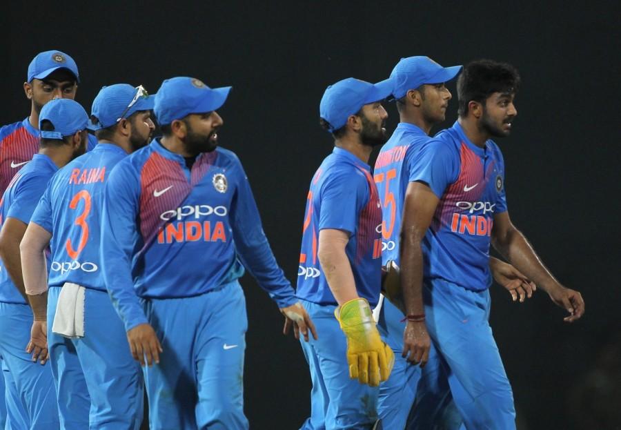 Brief scores: Bangladesh: 139/8 (Liton Das 34, Sabbir Rahman 30; Jaydev Unadkat 3/38, Vijay Shankar 2/32) vs India: 140/4 in 18.4 overs (Shikhar Dhawan 55; Rubel Hossain 2/24). India beat Bangladesh,India beat Bangladesh by 6 wickets,Nidahas Trophy,Shikhar Dhawan,Rohit Sharma