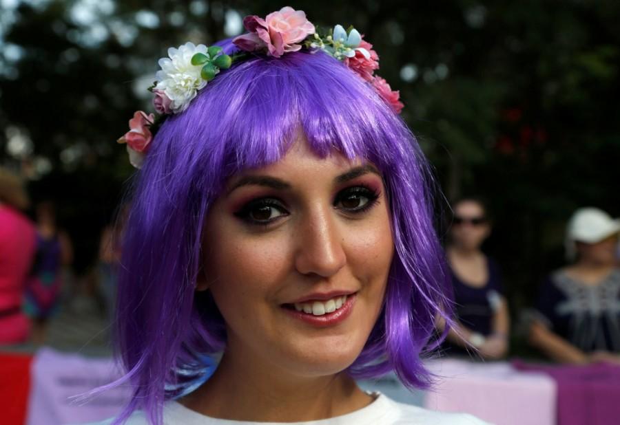 A woman participates in a demonstration in Asuncion, Paraguay. International Women's Day 2018,International Women's Day 2018 celebration,Women's day celebration,Women's day celebration pics,Women's day celebration images