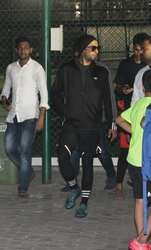Ranveer Singh spotted at football ground Bandra, Mumbai. Ranveer Singh and Dino Morea,Ranveer Singh,Dino Morea,Dino Morea spotted at football ground,Ranveer Singh spotted at football ground