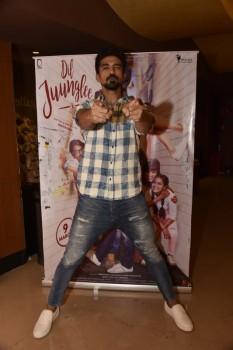 Saqib Saleem spotted at special screening of film Dil Juunglee in Mumbai on March 9, 2018.