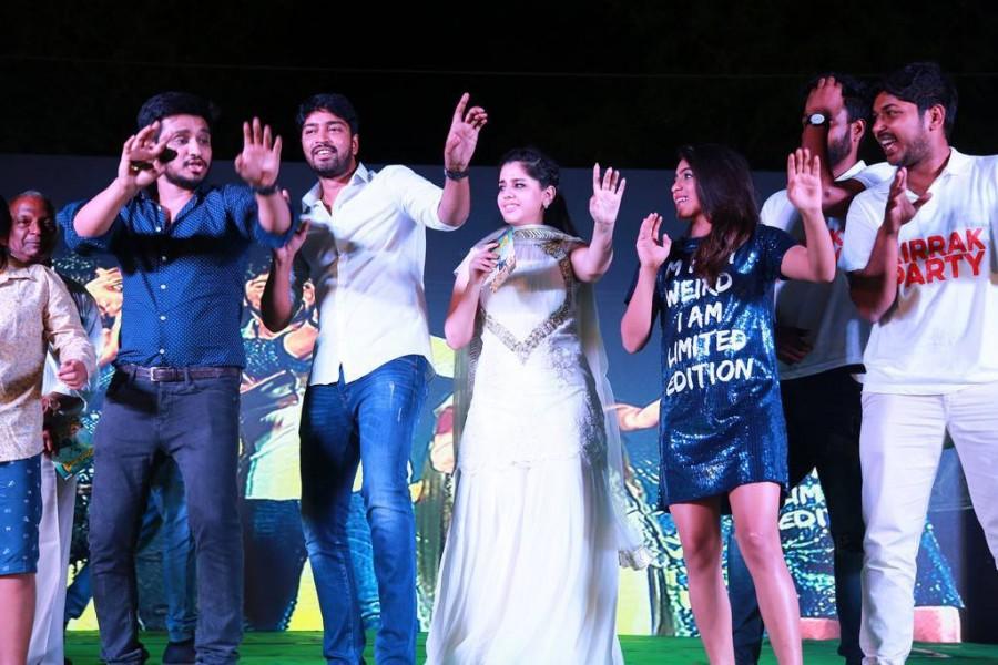 Celebs like Nikhil Siddharth, Samyuktha Hegde, Allari Naresh, Simran Pareenja, Sharan Koppisetty and others graced the event. Nikhil Siddharth,Samyuktha Hegde,Nikhil Siddharth and Samyuktha Hegde,Kirrak Party music launch,Kirrak Party music,Kirrak Party audio launch,Kirrak Party audio launch pics,Kirrak Party,Kirrak Party poster,Kirrak Party wallpaper