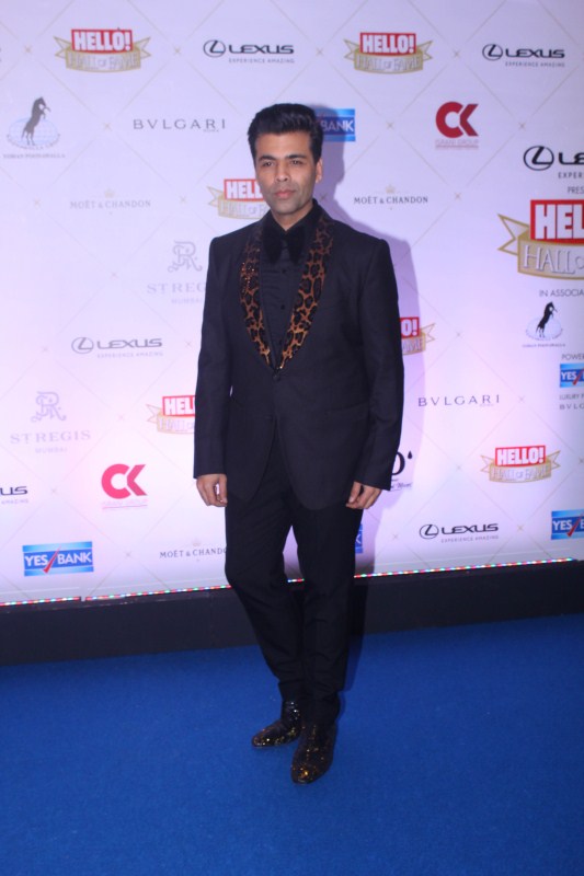 Karan Johar arrives at the Hello Hall of Fame Awards 2018 held at St. Regis hotel in Lower Parel, Mumbai. Sidharth Malhotra,Karan Johar,Kriti Sanon,Pooja Hegde,Hello Hall of Fame Awards 2018,Hello Hall of Fame Awards 2018 pics,Hello Hall of Fame Awards 2018 images,Celebs at Hello Hall of Fame Awards 2018