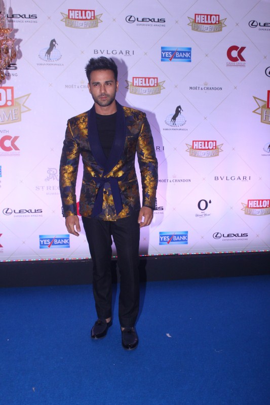 Pulkit Samrat poses for the cameras on his arrival at the Hello Hall of Fame Awards 2018 held at St. Regis hotel in Lower Parel. Adah Sharma,Iulia Vantur,Kartik Aaryan,Isabelle Kaif,Katrina Kaif's sister Isabelle Kaif,Hello Hall of Fame Awards 2018,celebs at Hello Hall of Fame Awards 2018