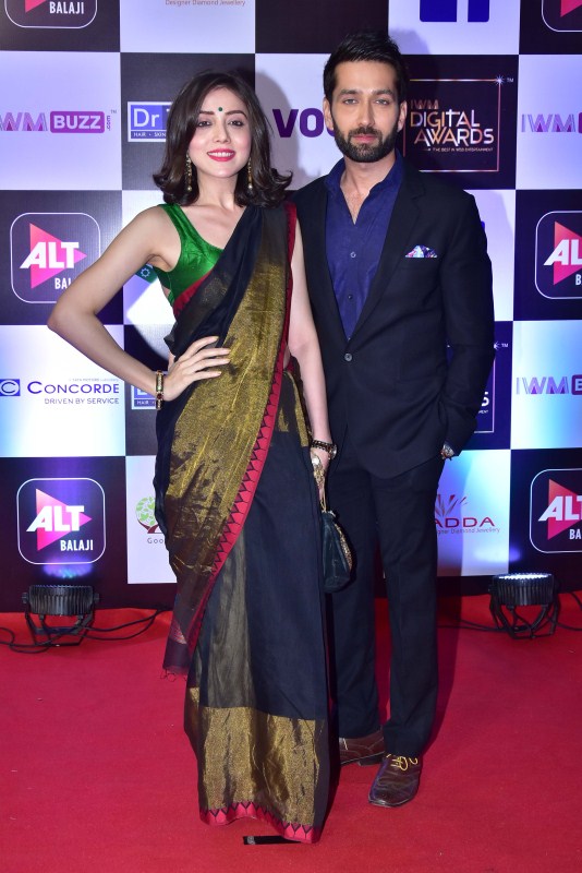 Jankee Parekh and Nakuul Mehta pose together during IWM Digital Awards 2018. Karishma Sharma,Jackie Shroff,Tusshar Kapoor,Sana Khan,IWM Digital Awards 2018,celebs at IWM Digital Awards 2018,IWM Digital Awards 2018 pics,IWM Digital Awards 2018 images,IWM Digital Awards 2018 stills,IWM Digital Awards 2018 pictures