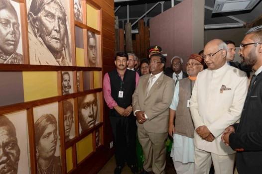 President Ram Nath Kovind during his visit to the Aapravasi Ghat World Heritage Site in Port Louis, Mauritius on March 12, 2018.