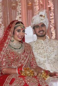 Nikhita and Sidhant Kapoor at their wedding reception at JW Marriott.
