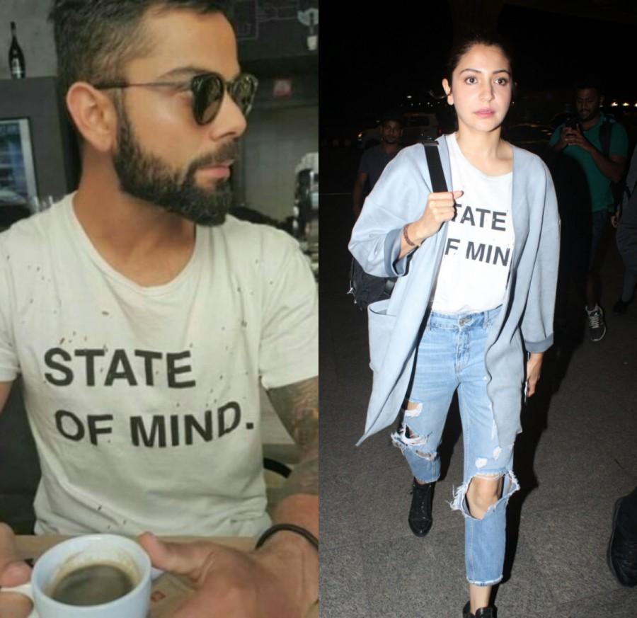 Cute! Anushka Sharma wore Virat Kohli's t-shirt to the Airport. Anushka Sharma,Anushka Sharma and Virat Kohli,Anushka Sharma wore Virat Kohli's t-shirt,Anushka Sharma at airport,Anushka Sharma at Mumbai airport,Virat Kohli
