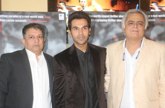 Director Hansal Mehta and actor Rajkummar Rao during the trailer launch of their upcoming film 
