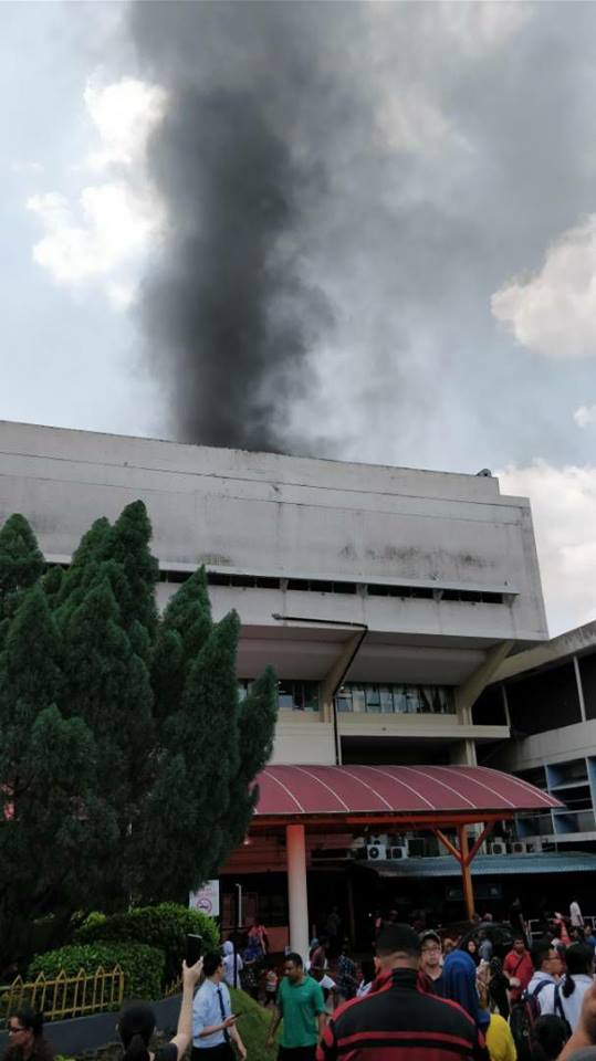 The forensics unit at Hospital Kuala Lumpur caught fire around noon today. Fire at Malaysia,Malaysia,Malaysia's largest public hospital,fire at Malaysia's largest public hospital