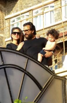 Shirtless Taimur Ali Khan soaks in the sun with parents Saif Ali Khan and Kareena Kapoor Khan.