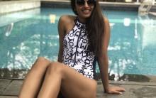 Actress Radhika Apte is chilling at the poolside.