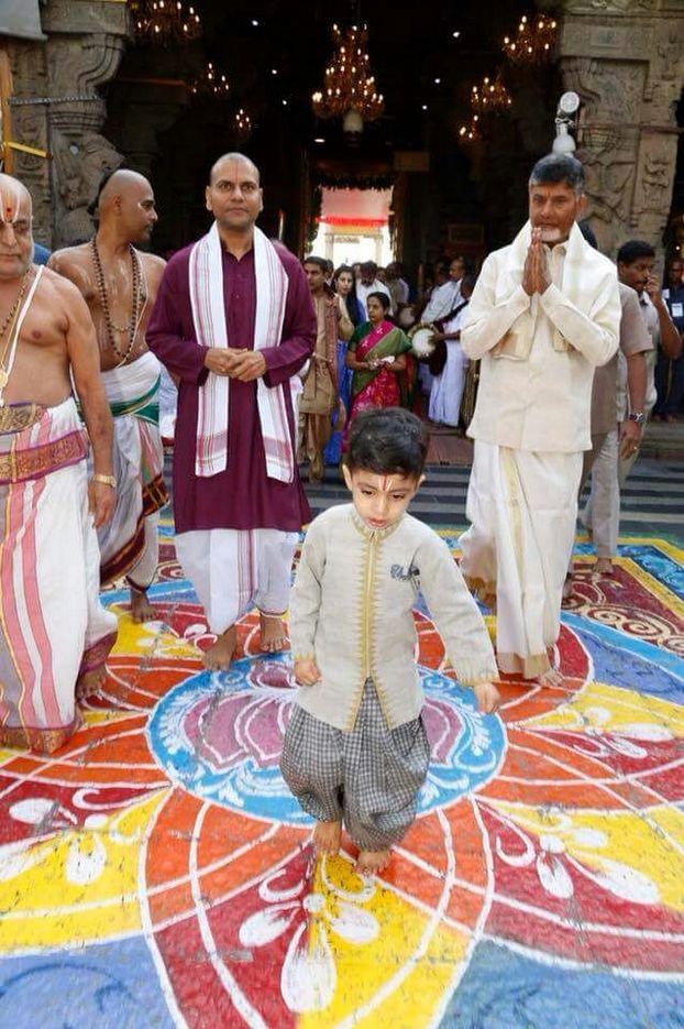 Andhra Pradesh Chief Minister N Chandrababu Naidu and family in Tirumala for grandson's Devansh birthday. Nandamuri Balakrishna,Nandamuri Balakrishna grandson,Balakrishna grandson,Chandrababu Naidu,Chandrababu Naidu grandson,Devansh,Devansh birthday,Devansh birthday pics,Devansh birthday images