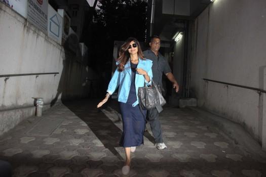 Bollywood actress Shilpa Shetty recently spotted at a restaurant in Bandra.