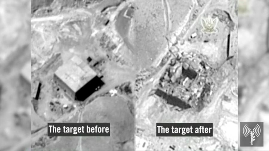 A still frame taken from video material released on March 21, 2018 shows a combination image of what the Israeli military describes is before and after an Israeli air strike on a suspected Syrian nuclear reactor site near Deir al-Zor on Sept 6, 2007. Israel admits bombing suspected Syrian,Israel admits bombing on Syrian,Syrian,Israel,warns Iran,Israel warns Iran,Syrian nuclear reactor
