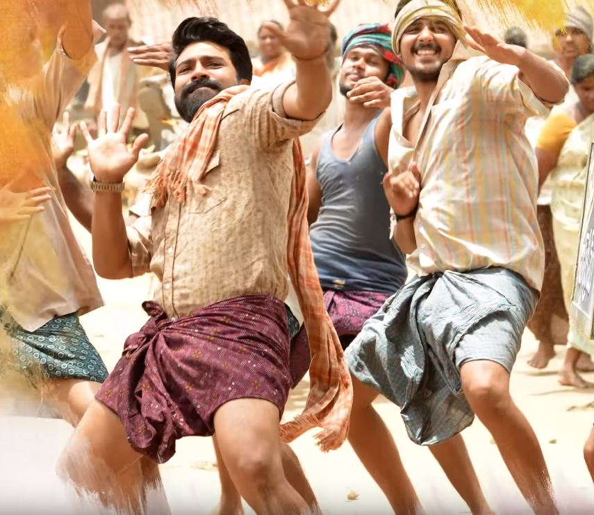 Devi Sri Prasad composed music for the movie. Rangasthalam,Rangasthalam item song,Rangasthalam song,Ram Charan and Pooja Hegde,Ram Charan,Pooja Hegde,Pooja Hegde item song,Jigelu Rani song