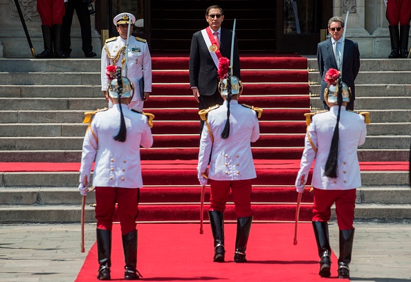 Peru's new President Martin Vizcarra arrives at the presidential palace after swearing in a ceremony at the Congress in Lima on March 23, 2018. Martin Vizcarra,Peru new President,President Martin Vizcarra,Vizcarra