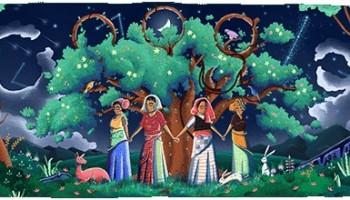 Google Doodle,Google Doodle salutes Chipko Movement,Chipko Movement,45th anniversary of  Chipko Movement,Chipko Movement pics,Chipko Movement images
