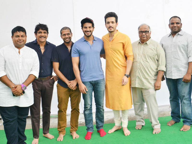 Nagarjuna son's Akhil Akkineni's third film formally launched at Annapoorna Studios in Hyderabad on 26th March 2018. The film will be directed by Tholi Prema fame Venky Atluri and produced by BVSN Prasad. Nagarjuna Akkineni,Amala,Akhil Akkineni,Akhil Akkineni new movie,Akhil Akkineni new movie launch,Akhil Akkineni new movie pooja,Dulquer Salman