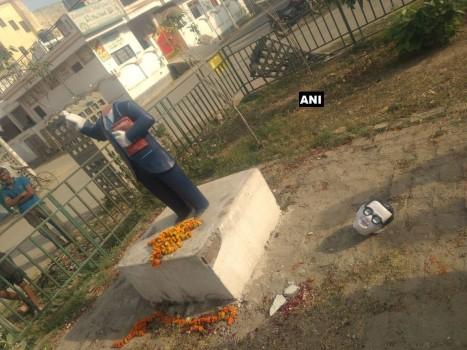 The statue with its head chopped off was found by residents at a park in the city's Trivenipuram locality. 