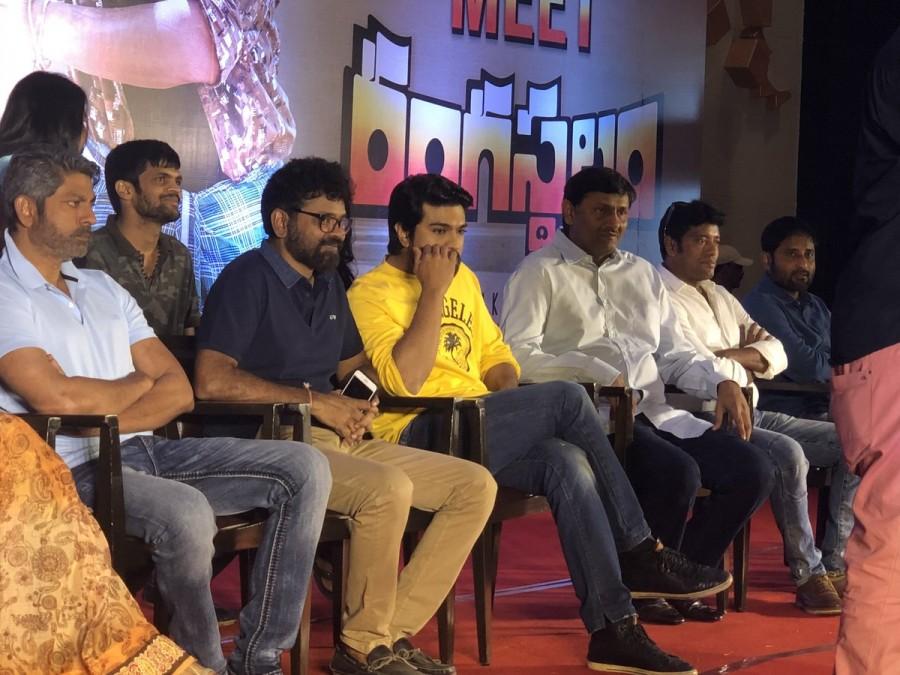 Ram Charan, Sukumar and Jagapathi Babu at Rangasthalam ...