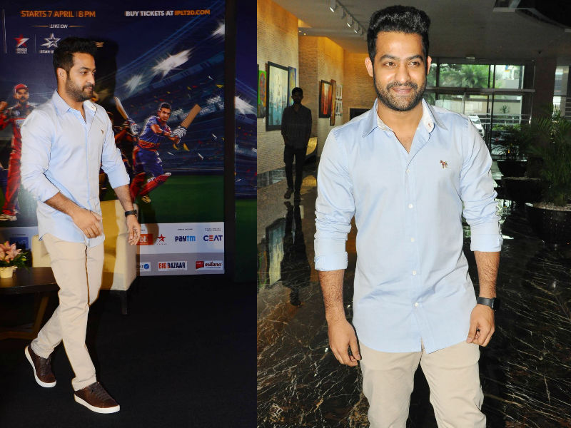 The TVC captures a scene in NTR Jr.’s home where his friends are debating why the need for VIVO IPL in Telugu commentary. NTR Jr, surprised asks "Telugu aite yenta?" (What's so special about Telugu?), and goes on to say how you always need a special something – Imagine Chicken without mirchi; Pakoda without onion; A car without petrol and sleeping on a mother’s lap. As his friends agree to his reasoning, NTR Jr. wraps up with “Asalu maza, Telugu ra!” Young tiger Jr NTR,young tiger,Jr NTR,Brand ambassador Jr NTR,Jr NTR IPL ad,Jr NTR IPL 2018,Jr NTR at IPL 2018 press meet,Jr NTR at IPL 2018 press meet pics,Sunrisers Hyderabad,Sunrisers Hyderabad promotion