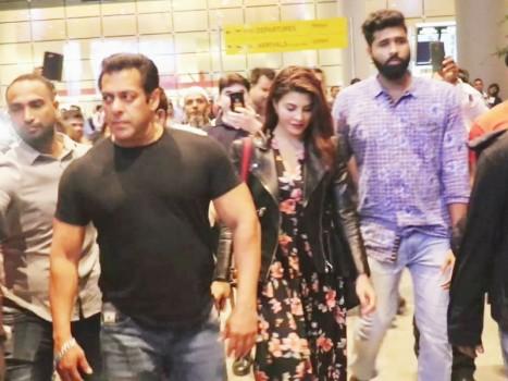 Race 3 pair Salman Khan and Jacqueline Fernandez were spotted together as they arrived back in Mumbai after wrapping their  Abu Dhabi schedule. The duo who were shooting intense action sequences for the film together in Abu Dhabi.