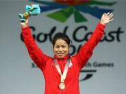 Indian weightlifter Sanjita Chanu won gold in the women's 53 kilogram category at the 21st Commonwealth Games (CWG) here on Friday. The Manipuri star lifted a total of 192 kg which included a CWG record of 84 kg in the snatch and 108 kg in clean and jerk. Defending champion Loa Dika Toua of Papua New Guinea was a distant second with 182 kg while New Zealand's Rachel Leblanc-Bazinet took bronze with 181 kg.
