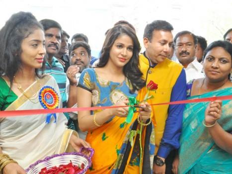 South Indian actress Lavanya Tripathi launches Arihant Fashion World at AS Rao Nagar in Hyderabad on 5th April 2018.