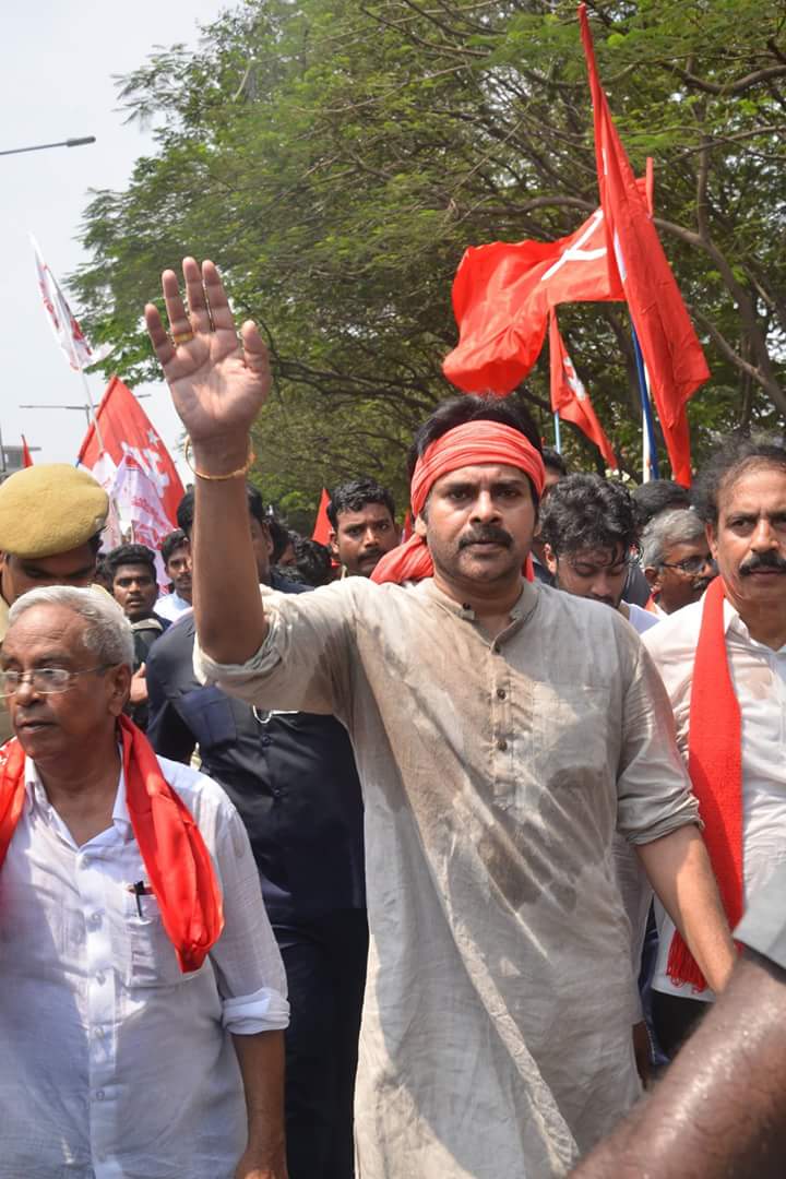 Pawan Kalyan's Padayatra pics. Pawan Kalyan,actor Pawan Kalyan,Pawan Kalyan Padayatra,Pawan Kalyan Padayatra pics,Pawan Kalyan Padayatra images,Jana Sena,JANASENA PAADAYATRA