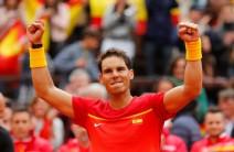 Rafael Nadal won his first singles match on his return to Davis Cup action with Spain on Friday. Nadal had not played for Spain since the tie against India two years ago, but was back to his vintage best as he claimed his 23rd singles victory in the competition with a 6-2, 6-2, 6-3 win over Philipp Kohlschreiber of Germany, Xinhua news agency reported.