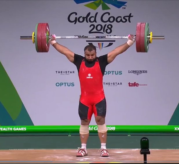 Pardeep was off to a poor start as he failed to clear 148 kg in his opening attempt in the snatch. But he recovered well by clearing that weight in his second attempt before another successful lift of 152 kg handed him the second spot. Weightlifter Pardeep Singh,Pardeep Singh,Pardeep Singh wins Silver,Commonwealth Games 2018,CWG 2018,Pardeep Singh pics,Pardeep Singh images